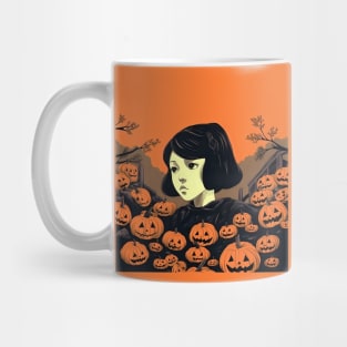 Halloween Girl with Pumpkin Mug